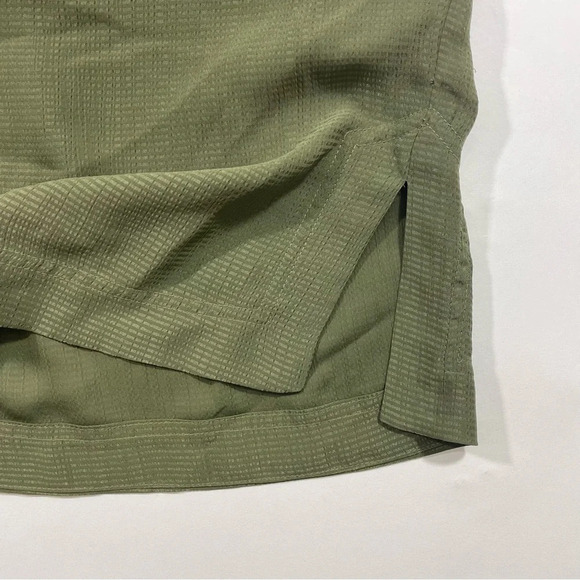 New Calvin Klein Button Front Semi Sheer Blouse Green Size 0X - Picture 7 of 8